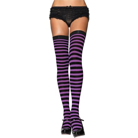 opaque striped thigh highs thigh high socks clothing thigh high socks thigh high