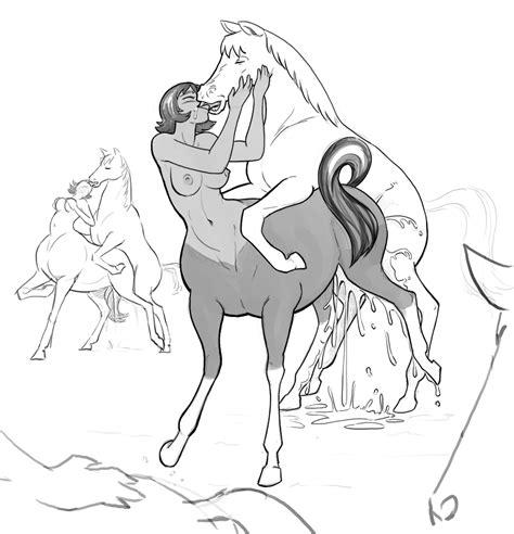 Rule 34 Black And White Breasts Centaur Centauress Closed Eyes Cum