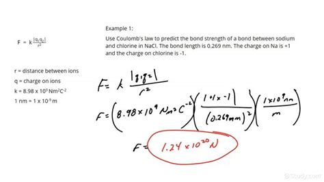 How To Predict Bond Strength Using Coulombs Law Chemistry