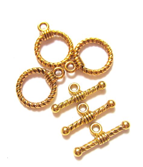 12 Gold Toggles Clasp Closure Jewelry Findings 19mm X 14mm Etsy