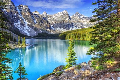 Wallpaper Banff National Park Summer Moraine Lake Free Pictures On