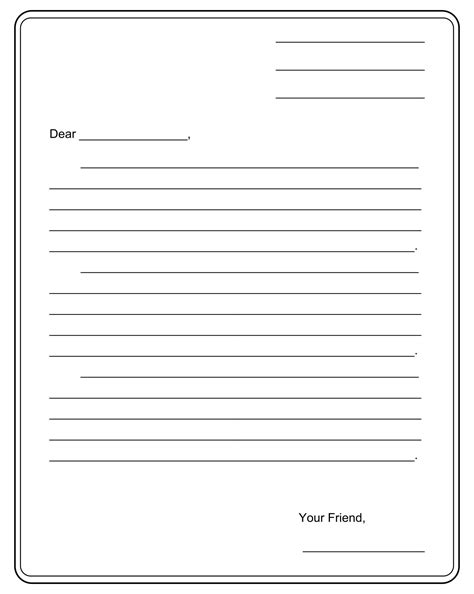 Printable Friendly Letter Template Letter Writing Template Friendly