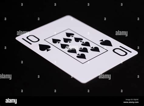 Ten Of Spades Playing Card On Black Background Stock Photo Alamy