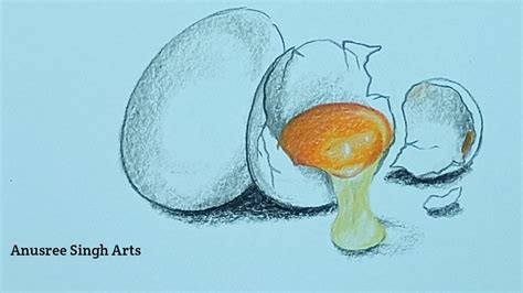 Drawing Eggs Very Easy Colour Pencil Drawing How To Draw Eggs Youtube