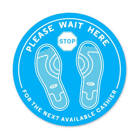 Ppe Floor Decal Please Wait Here Pack Of 5