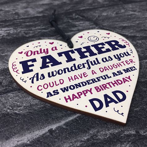 Dad Birthday Ts From Daughter Wooden Heart Funny T