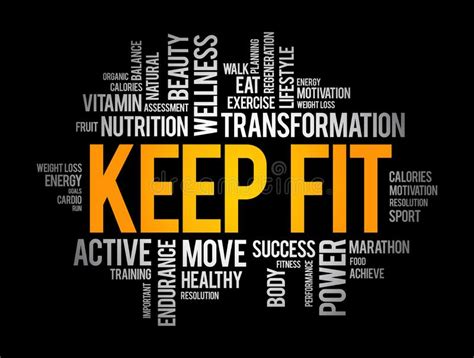 Keep Fit Word Cloud Collage Stock Illustration Illustration Of Goal