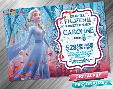 Editable Frozen Elsa Anna Birthday Invitation Instant Download Bobotemp