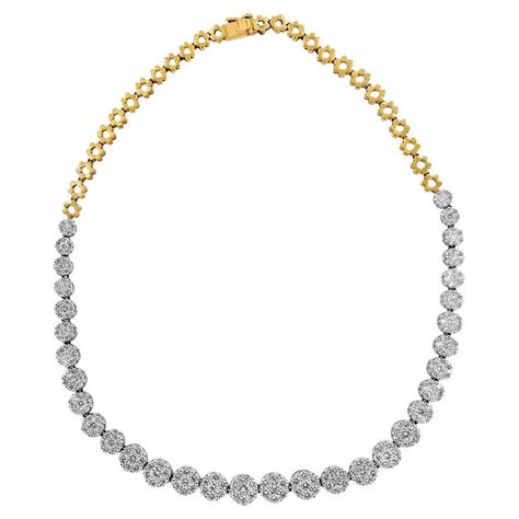 Asprey Gia Certified Round Big Diamond Riviera Line Necklaceheadpiece