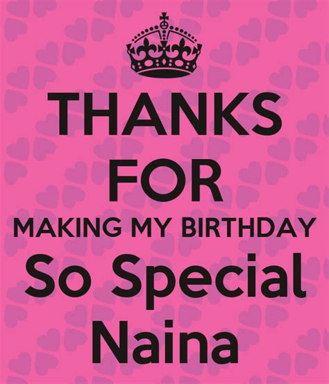 Thanks For Making My Birthday So Special Naina Poster Linda Keep