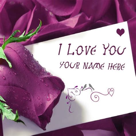 This site contains the best i love you images, pictures, love you wallpapers to express your heart to your dear one. Write Name On I Love You Purple Roses Images