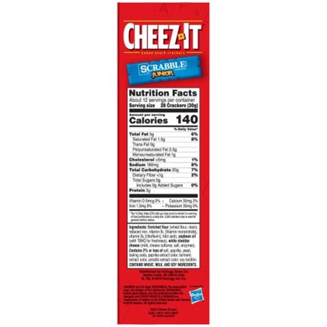 Cheez It Scrabble Junior Baked Snack Crackers 124 Oz Foods Co