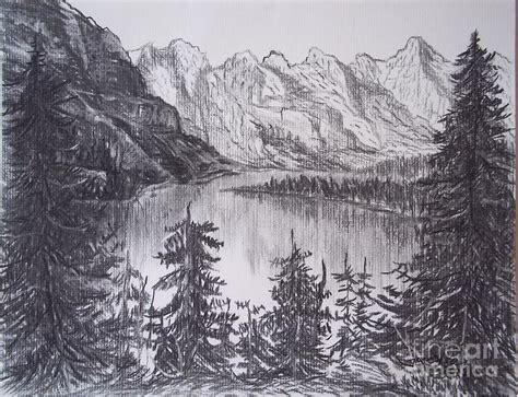 Mountain Lake Drawing At PaintingValley Com Explore Collection Of Mountain Lake Drawing