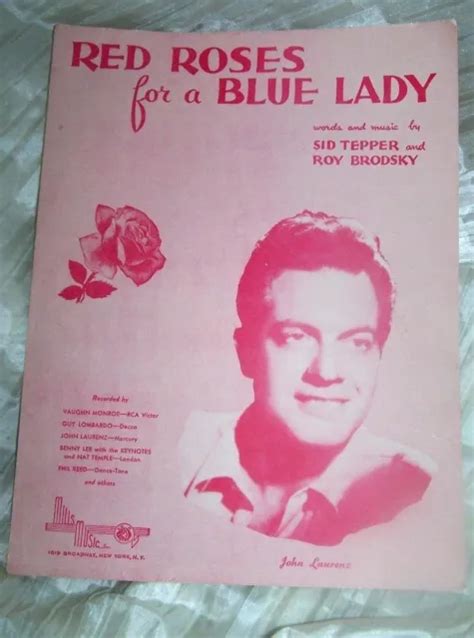 Vintage Sheet Music Red Roses For A Blue Lady John Laurens 475