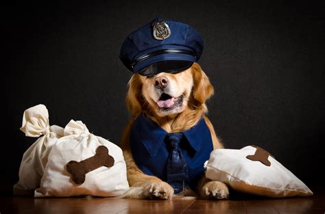 848708 4k Dogs Golden Retriever Hat Police Rare Gallery Hd