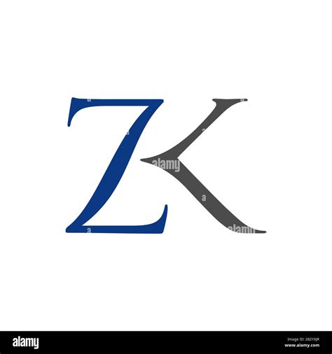 Simple Combination Of Initial Letter Zk Logo Design Vector Stock Vector