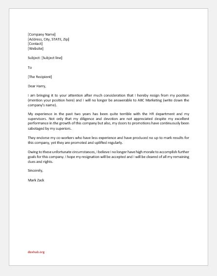 Resignation Letter Not A Good Fit Recommendation Letter