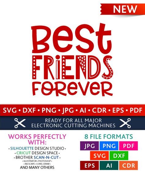 Best Friends Forever Svg Best Friends Forever Cut Files Etsy
