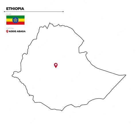 Premium Vector Ethiopia Political Map With Capital City Addis Ababa