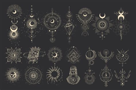 Space Symbols Set Pre Designed Illustrator Graphics Creative Market