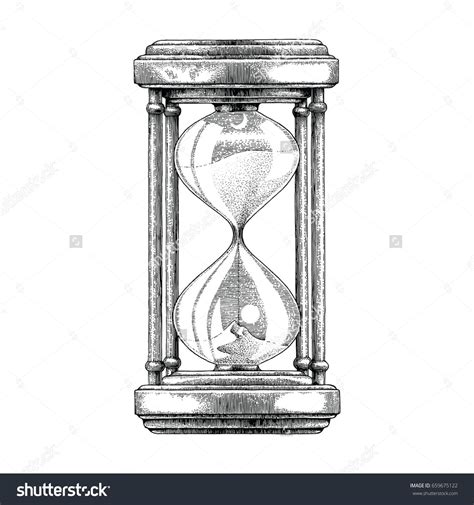 Hourglass Hand Drawing Vintage Style Hourglass Drawing Hourglass