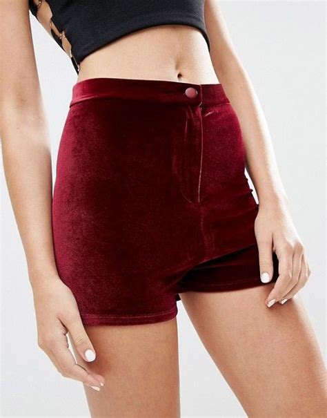 Asos Asos High Waisted Velvet Shorts Clothes Clothes Design Fashion