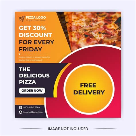 Premium Vector Delicious Pizza Discount Social Media Post And