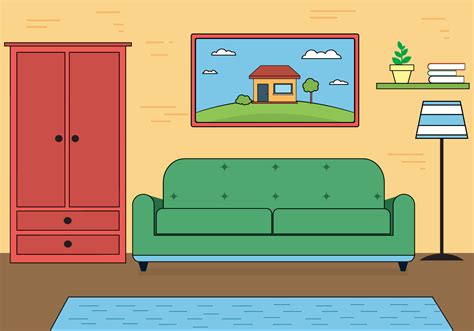 Living Room Cartoon A Modern Comfy Living Room Background Clipart