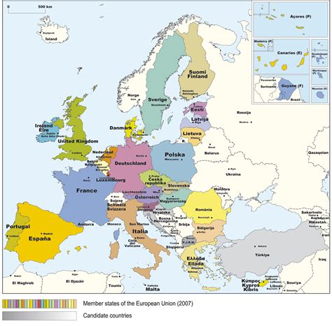 Maps Of Europe Map Of Europe In English Political Administrative