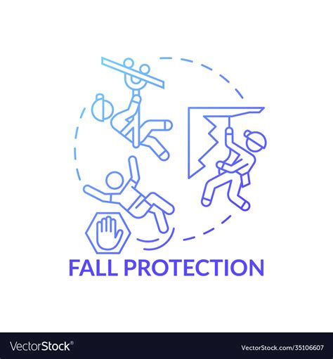Fall Protection Concept Icon Royalty Free Vector Image