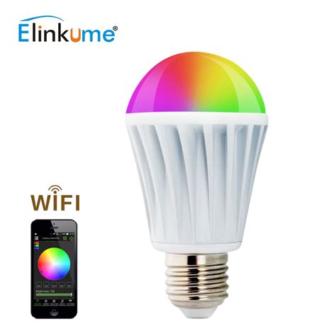 Elinkume Led Light Bulb Bluetooth Dimmable E27 7w Colorful Wifi Smart