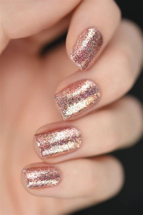 Juliette Rose Gold Holographic Nail Polish Gold Glittery Nails