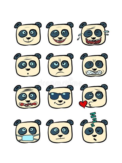 Panda Emoji Triste Emozione Cinese Di Tristezza Dellorso Isolata