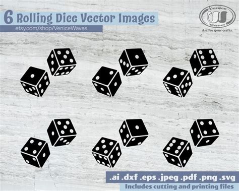 Dice Svg Dice Cut File Rolling Dice Clipart Rolling Dice Etsy