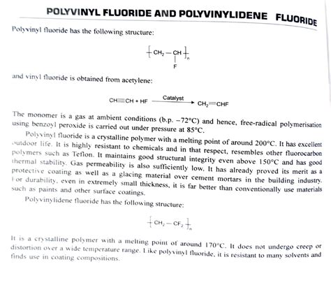 Polyvinyl Fluoride Poluvinylidene Fluoride And Polytetrafluoroethylene Fluoride Polyvinyl