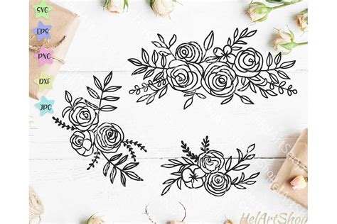 Floral Bouquet Svg Free Svg Cut Files Svgfly Images For Crafts