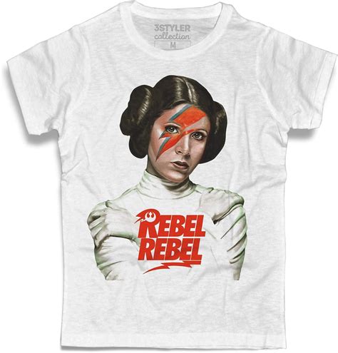 Mens T Shirt Princess Leia Inspired Rebel Rebel David Bowie