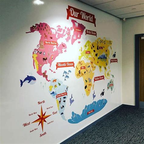 A World Map School Display For A Primary School In Halifax A Huge 4m