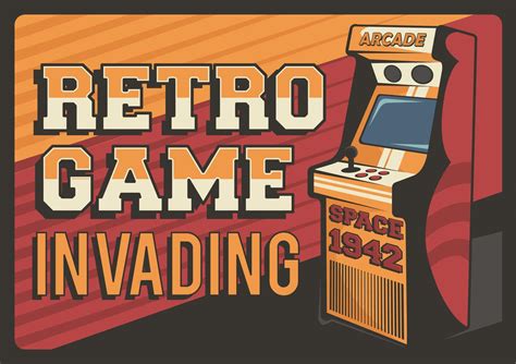 Retro Game Invading Poster 931893 Vector Art At Vecteezy