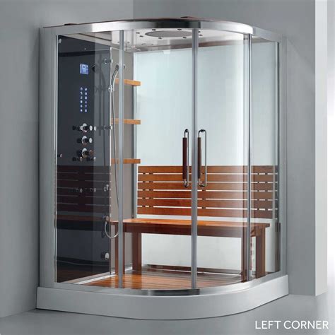 You used to need to go to a health spa to get such luxury. 59" x 59" Frewin Corner Steam Shower Enclosure | Glass ...
