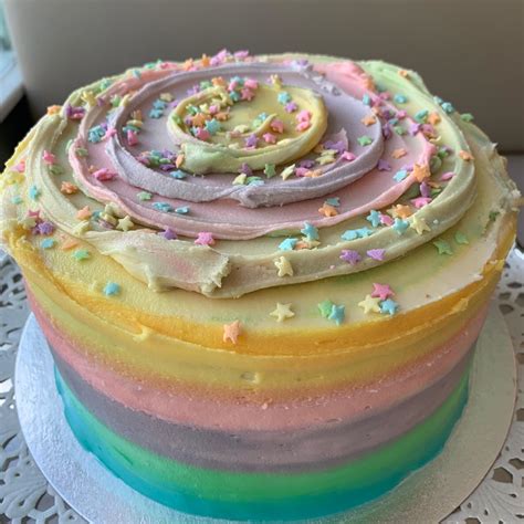 Rainbow Marble Layer Cake