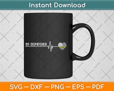 911 Dispatcher Heartbeat Funny 911 Dispatcher Svg Png Dxf Cutting File