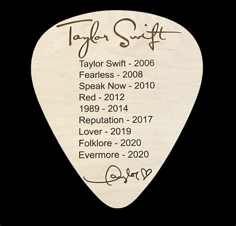 Taylor Swift Jumbo Guitar Pick With Discography And Facsimile Etsy