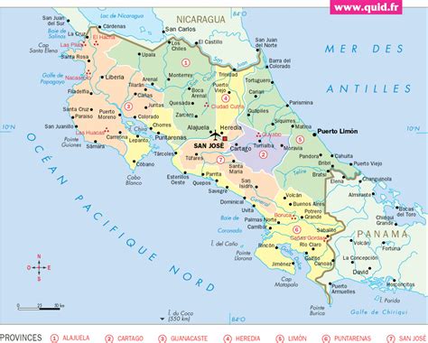 Carte Du Costa Rica Détaillée Archives Voyages Cartes