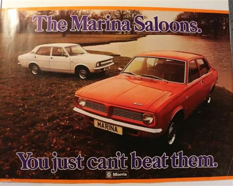 Affiche Ancienne Morris Marina Saloon Austin Wolseley British