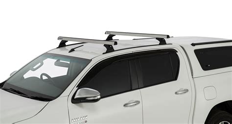 Rhino Hd Rch Trackmount Silver 2 Bar Roof Rack For Toyota Hilux Gen 8