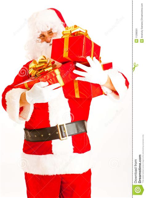 Santa With Presents Stock Image Image Of Ribbon Male 11298301