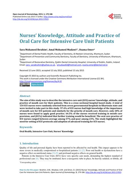 These types of studies are a good way to assess health care delivery. (PDF) Nurses' Knowledge, Attitude and Practice of Oral ...