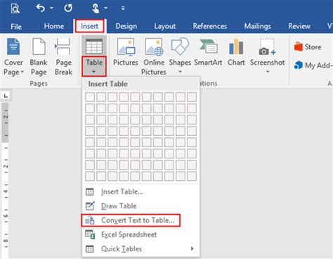 Convert Text To A Table With Tab Button In Microsoft Word My