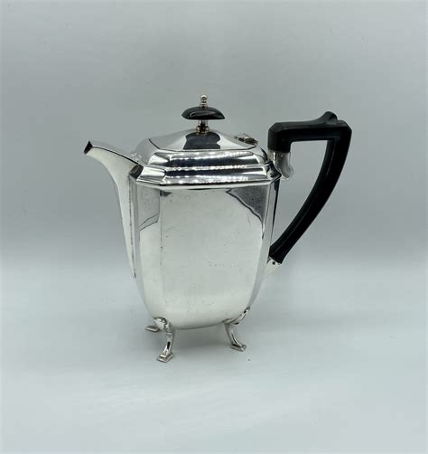 Antique Silver Plated Art Deco Coffee Pot By Yeoman Co Etsy Art